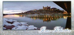 Novoročný pozdrav Pour Féliciter  (Motív Bratislavského hradu v zime)